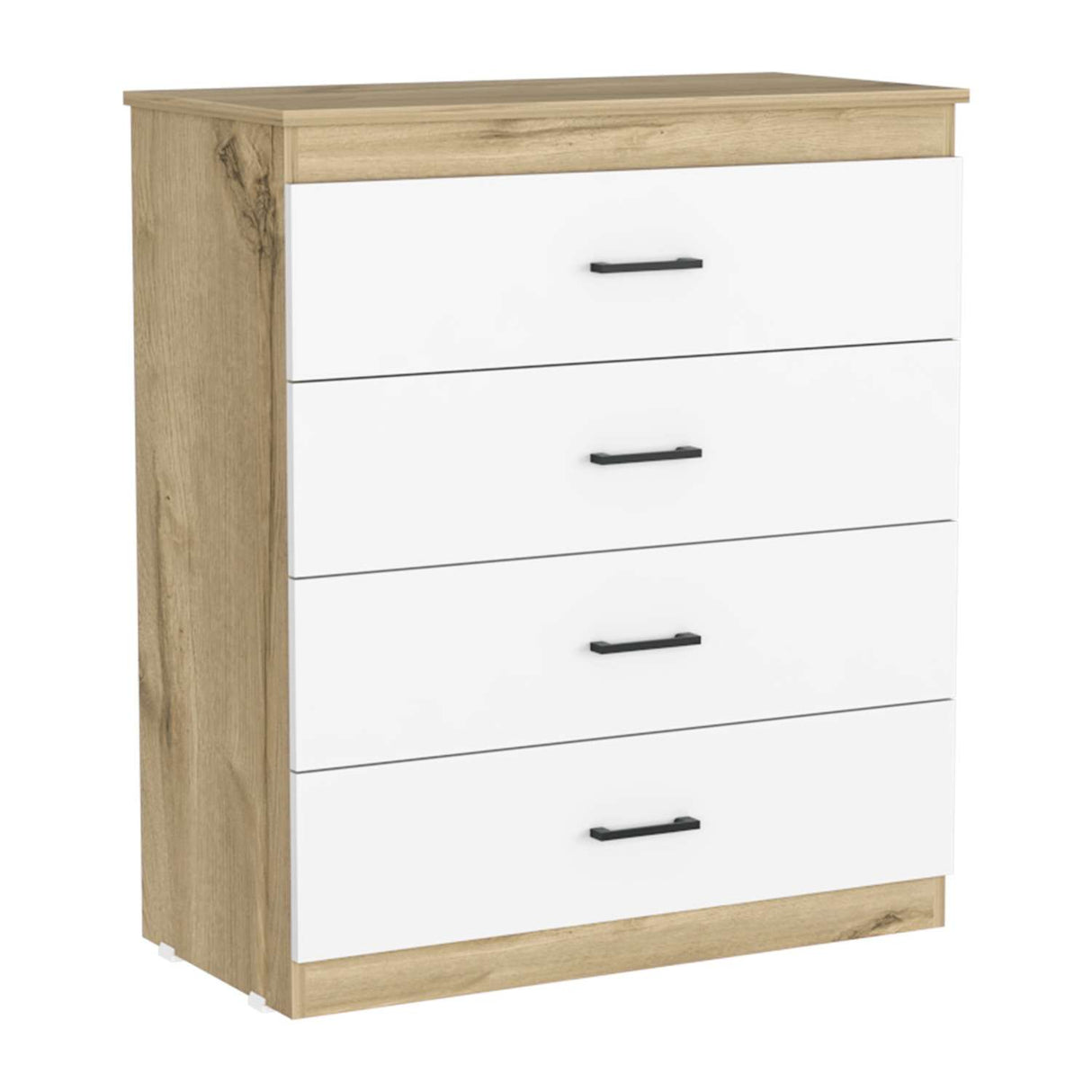 Cómoda Eter Blanco 80x92cm De Cuatro Hileras con Cuatro Cajones - Cajoneras y Comodas | Bylmo