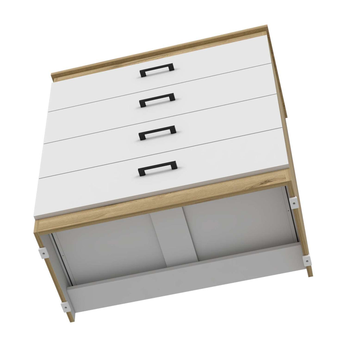 Cómoda Eter Blanco 80x92cm De Cuatro Hileras con Cuatro Cajones - Cajoneras y Comodas | Bylmo