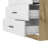 Cómoda Eter Blanco 80x92cm De Cuatro Hileras con Cuatro Cajones - Cajoneras y Comodas | Bylmo