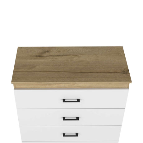 Cómoda Eter Blanco 80x92cm De Cuatro Hileras con Cuatro Cajones - Cajoneras y Comodas | Bylmo