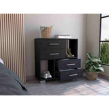 Cómoda Eleganza Wengue 90 cm con Cuatro Cajones y Entrepaños - Cajoneras y Comodas | Bylmo