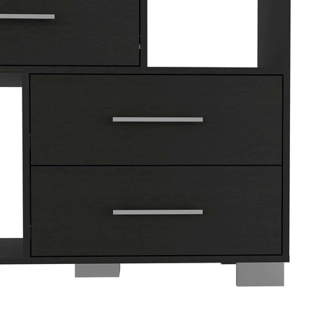 Cómoda Eleganza Wengue 90 cm con Cuatro Cajones y Entrepaños - Cajoneras y Comodas | Bylmo