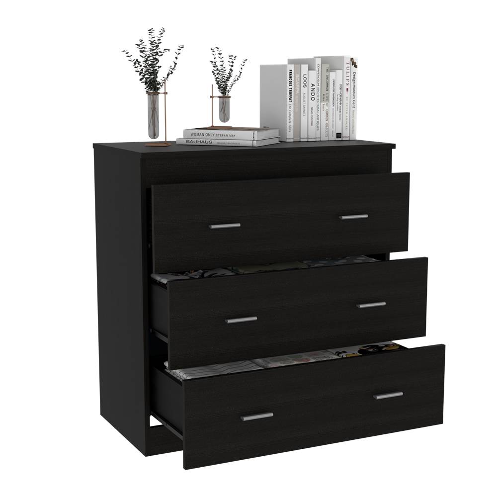 Cómoda Georgia Wengue 80x85.1cm De Tres Hileras con Tres Cajones - Cajoneras | Bylmo