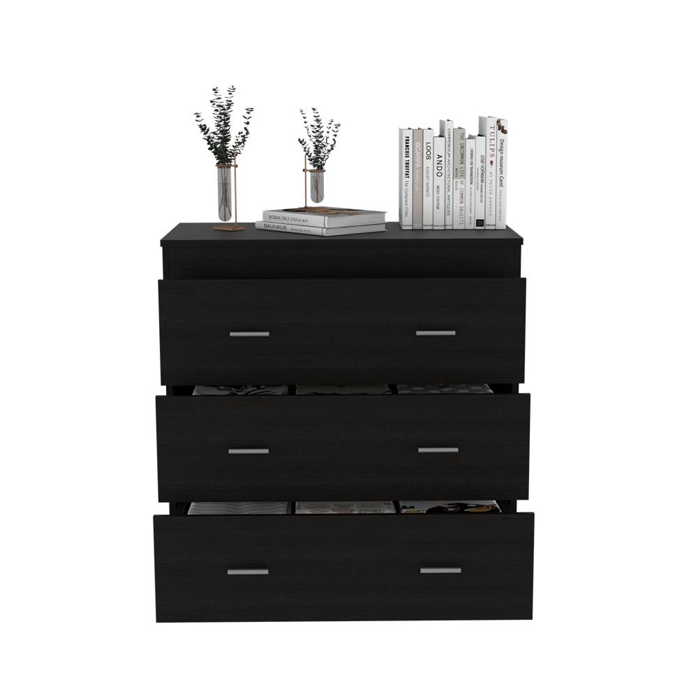 Cómoda Georgia Wengue 80x85.1cm De Tres Hileras con Tres Cajones - Cajoneras | Bylmo