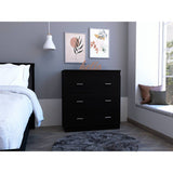 Cómoda Georgia Wengue 80x85.1cm De Tres Hileras con Tres Cajones - Cajoneras | Bylmo