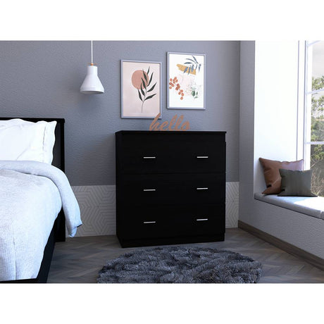 Cómoda Georgia Wengue 80x85.1cm De Tres Hileras con Tres Cajones - Cajoneras | Bylmo