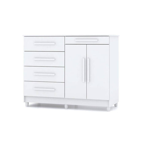 Cómoda Ginesta Blanco 122x96.5cm De Cinco Hileras con Cinco Cajones - Cajoneras | Bylmo