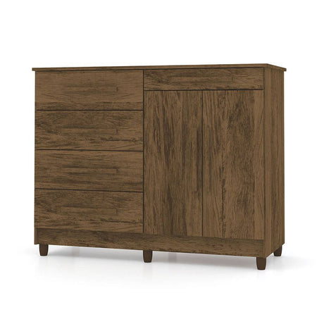 Cómoda Ginesta Marron 122x96.5cm De Cinco Hileras con Cinco Cajones - Cajoneras | Bylmo