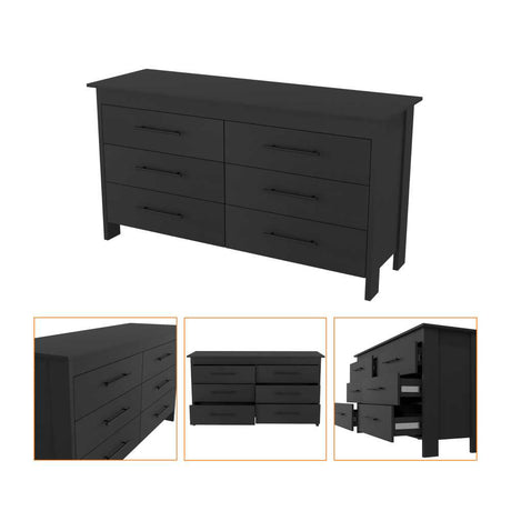 Cómoda HMS Wengue 149.5x80.6cm De Tres Hileras con Tres Cajones - Cajoneras | Bylmo