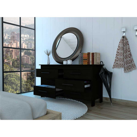 Cómoda HMS Wengue 149.5x80.6cm De Tres Hileras con Tres Cajones - Cajoneras | Bylmo