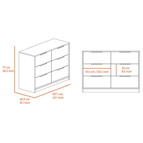 Cómoda Kaia Wengue 107x78cm De Tres Hileras con Tres Cajones - Cajoneras y Comodas | Bylmo