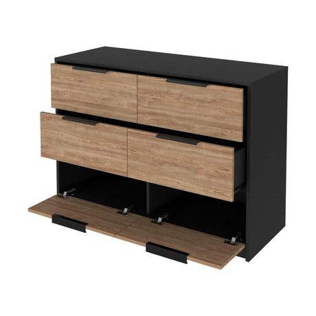 Cómoda Kaia Wengue 107x78cm De Tres Hileras con Tres Cajones - Cajoneras y Comodas | Bylmo