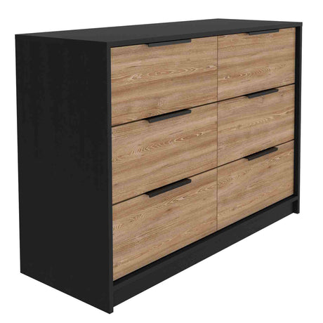 Cómoda Kaia Wengue 107x78cm De Tres Hileras con Tres Cajones - Cajoneras y Comodas | Bylmo