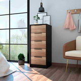 Cómoda Kaia Wengue 45x108cm De Cinco Hileras con Cinco Cajones - Cajoneras y Comodas | Bylmo