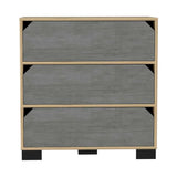 Cómoda Loira Duna y Cemento 72 cm con Tres Cajones - Cajoneras | Bylmo