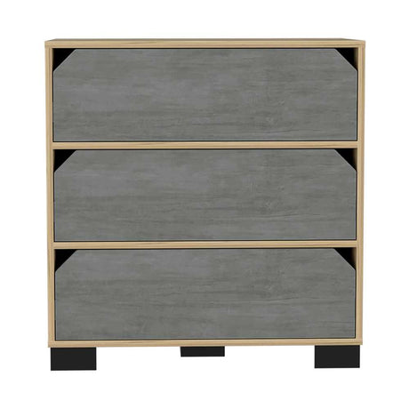 Cómoda Loira Duna y Cemento 72 cm con Tres Cajones - Cajoneras | Bylmo
