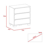 Cómoda Loira Duna y Cemento 72 cm con Tres Cajones - Cajoneras | Bylmo