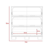 Cómoda Loira Duna y Cemento 72 cm con Tres Cajones - Cajoneras | Bylmo