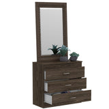 Cómoda Melia Coñac y Blanco 80x75cm De Tres Hileras con Tres Cajones - Cajoneras | Bylmo