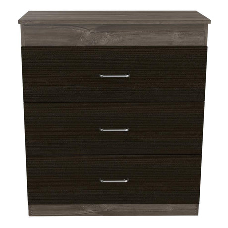 Cómoda Nápoles Siena y Wengue 80 cm con Tres Cajones - Cajoneras | Bylmo