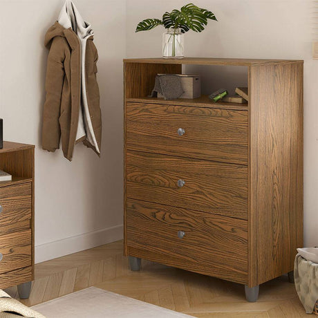 Cómoda Noah Natural 73x98cm De Tres Hileras con Tres Cajones - Cajoneras | Bylmo