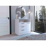 Cómoda Omaha Blanco 90x93cm De Tres Hileras con Tres Cajones - Cajoneras y Comodas | Bylmo