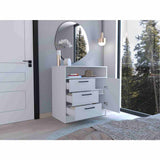 Cómoda Omaha Blanco 90x93cm De Tres Hileras con Tres Cajones - Cajoneras y Comodas | Bylmo