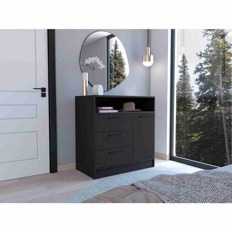 Cómoda Omaha Wengue 90x93cm De Tres Hileras con Tres Cajones - Cajoneras y Comodas | Bylmo