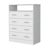 Cómoda Peru Blanco 84x110cm De Cuatro Hileras con Cuatro Cajones - Cajoneras y Comodas | Bylmo