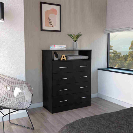 Cómoda Peru Wengue 84x110cm De Cuatro Hileras con Cuatro Cajones - Cajoneras y Comodas | Bylmo