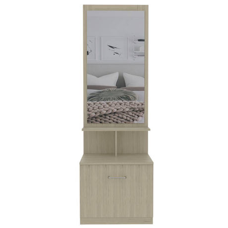 Mesa de Noche Turim Rovere y Blanco 54x170.7cm con Un Compartimiento y con Espejo - Cajoneras | Bylmo