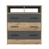 Cómoda Saint Denis Duna y Plomo 80 cm con Tres Cajones - Cajoneras | Bylmo