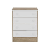 Cómoda Serena Miel y Blanco 64x79cm De Cuatro Hileras con Cuatro Cajones - Cajoneras y Comodas | Bylmo