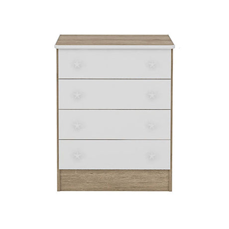 Cómoda Serena Miel y Blanco 64x79cm De Cuatro Hileras con Cuatro Cajones - Cajoneras y Comodas | Bylmo