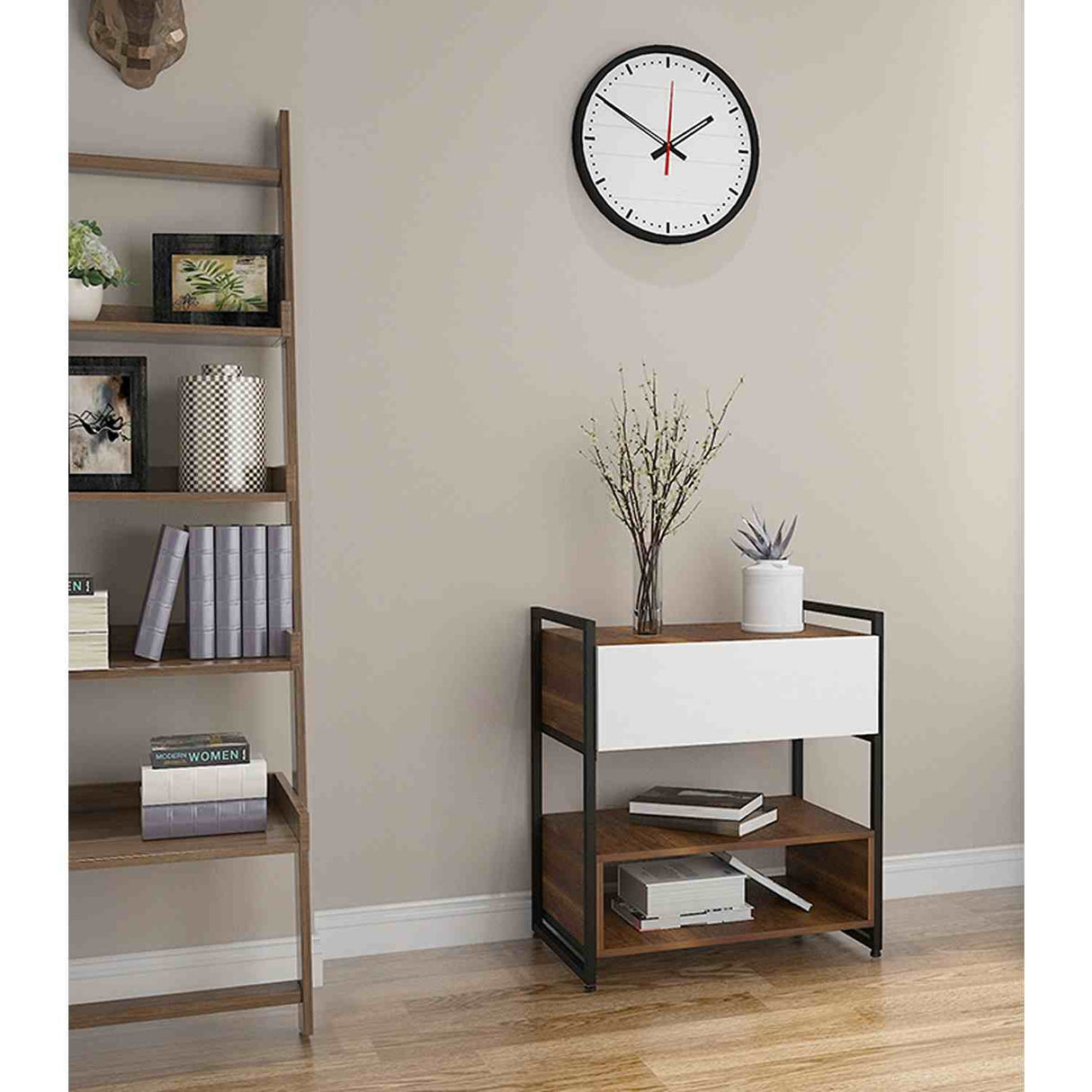 Cómoda Serene Caramelo con Blanco 64 cm con Almacenamiento - Cajoneras y Comodas | Bylmo