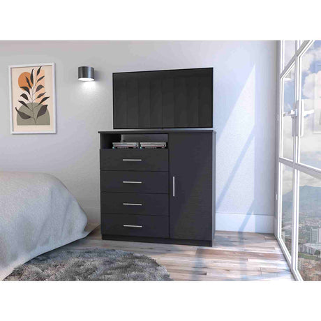 Cómoda Wengue 91x89cm De Cuatro Hileras con Cuatro Cajones - Cajoneras y Comodas | Bylmo