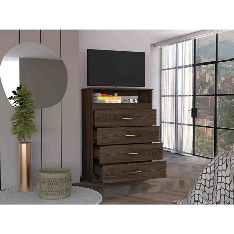 Cómoda Z Coñac 80x110cm De Cuatro Hileras con Cuatro Cajones - Cajoneras y Comodas | Bylmo