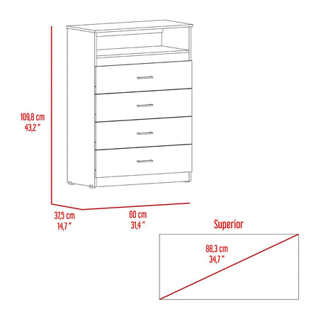 Cómoda Z Coñac 80x110cm De Cuatro Hileras con Cuatro Cajones - Cajoneras y Comodas | Bylmo