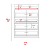Cómoda Z Coñac 80x110cm De Cuatro Hileras con Cuatro Cajones - Cajoneras y Comodas | Bylmo