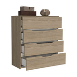 Cómoda Zoe Rovere y Blanco 80x89cm De Cuatro Hileras con Cuatro Cajones - Cajoneras | Bylmo