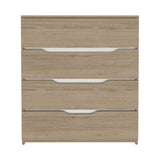 Cómoda Zoe Rovere y Blanco 80x89cm De Cuatro Hileras con Cuatro Cajones - Cajoneras | Bylmo