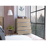 Cómoda Zoe Rovere y Blanco 80x89cm De Cuatro Hileras con Cuatro Cajones - Cajoneras | Bylmo