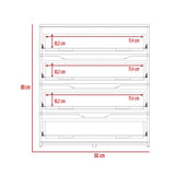 Cómoda Zoe Rovere y Blanco 80x89cm De Cuatro Hileras con Cuatro Cajones - Cajoneras | Bylmo