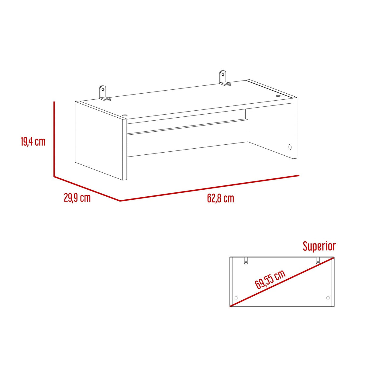 Complemento para Estantes Home Wengue 63x19cm con con Un Entrepaño - Bibliotecas y Estanterías | Bylmo