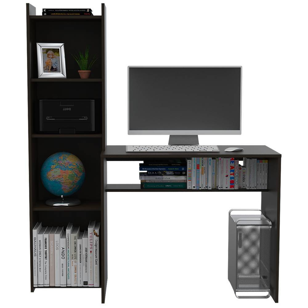 Escritorio Napoli Wengue 127.1x150.05cm sin Cajones y con Organizador de Libros - Escritorios y Archivadores | Bylmo