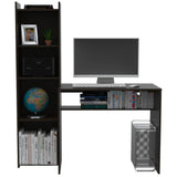 Escritorio Napoli Wengue 127.1x150.05cm sin Cajones y con Organizador de Libros - Escritorios y Archivadores | Bylmo