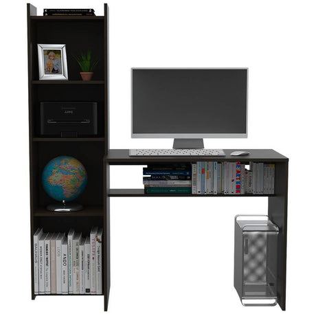 Escritorio Napoli Wengue 127.1x150.05cm sin Cajones y con Organizador de Libros - Escritorios y Archivadores | Bylmo