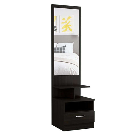 Cómoda Fiorenza Wengue 45 cm con Espejo y Un Cajón - Cajoneras | Bylmo