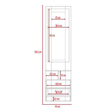 Cómoda Fiorenza Wengue 45 cm con Espejo y Un Cajón - Cajoneras | Bylmo