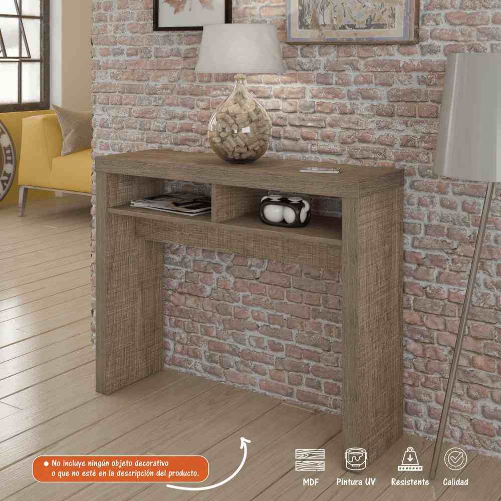 Arrimo Dunas Canela 100 cm con Entrepaño - Mesas | Bylmo